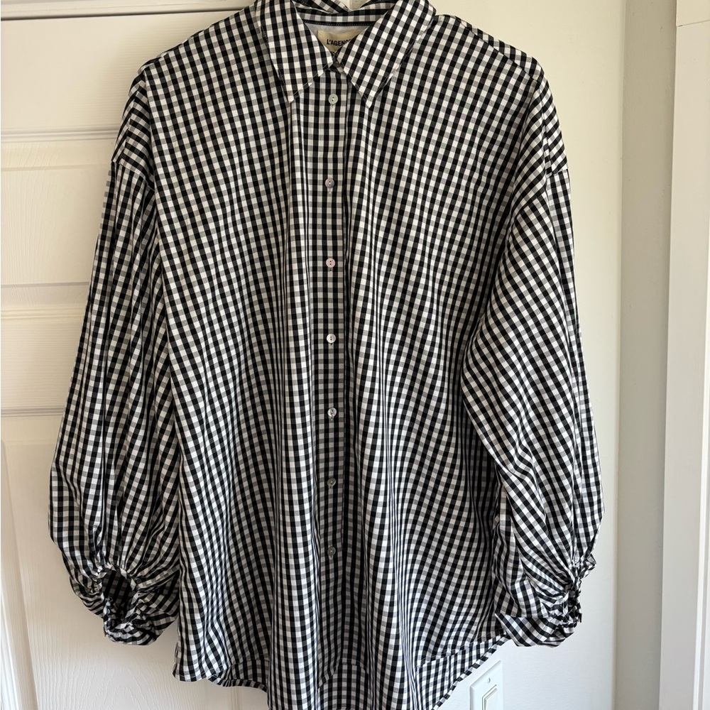 L’Agence Mickey Longsleeve Gingham Tunic. Small